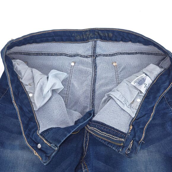 Revolution by Revolt Faded Jean Women 22W Dark Denim Stretch Tapered Distressed - Picture 6 of 16